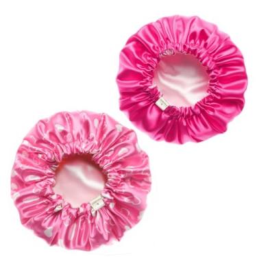 Imagem de YANIBEST Touca de Cabelo de Seda Cetim para Bebês Recém-Nascidos e Bebês Meninos - Dormindo Chapéu de Cetim Rosa Ajustável Multiuso