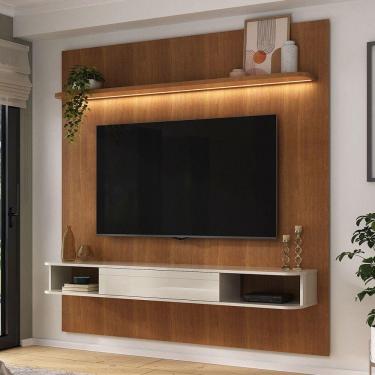 Imagem de Painel para TV Até 75 Polegadas Grécia 1 Porta Cinamomo/Off White - Pnr Móveis