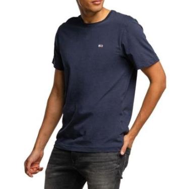 Imagem de Camiseta Tommy Jeans Masculina Slim C-neck Flag Azul Marinho-Masculino
