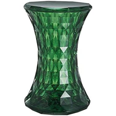 Imagem de Banqueta de acrílico transparente, mesa lateral pequena com função de armazenamento, banqueta de chuveiro de banheiro, verde