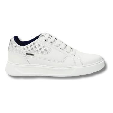 Imagem de Tênis Pegada Casual Sneaker Masculino Couro Macio Conforto sapatenis original adulto cano curto branco areia confortável calçados sapatos