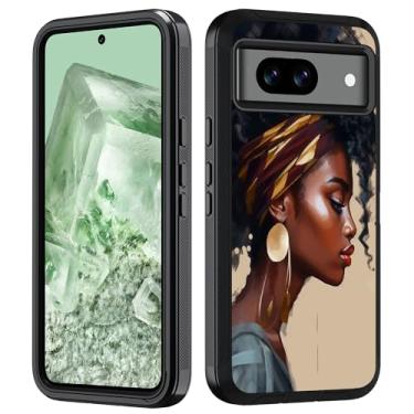 Imagem de BWOOLL Capa projetada para Google Pixel 8a, capa resistente 3 em 1 híbrida de policarbonato rígido e silicone macio à prova de choque para Google Pixel 8a 2024 - mulheres afro-americanas