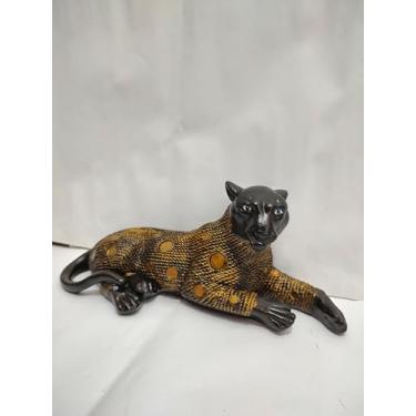 Imagem de Escultura de Onça Pintada, Figurino de Animal Pantera, Estátua 34 cm.