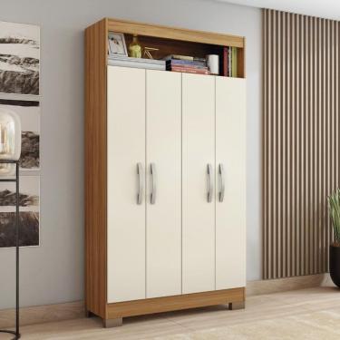 Imagem de Armário Multiuso 93cm 4 Portas 1 Nicho Tóquio Notável Freijó/off-white