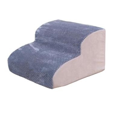 Imagem de Gralara Escadas para cães de 2 passos, escada de escalada antiderrapante para cães de estimação, capa removível, rampa portátil para escadas de cachorro para, cinza