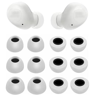 Imagem de ALXCD Pontas auriculares de espuma compatíveis com fones de ouvido JBL Vibe Buds – 6 pares de fones de ouvido de espuma viscoelástica com isolamento de ruído macio - cinza