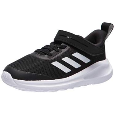 Imagem de adidas Tênis de corrida unissex infantil Fortarun elástico, Preto/branco/preto, 5 Toddler