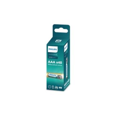 Imagem de Pilha Zinco AAA Philips Bateria Carvão 3A Palito Tubo kit com 40 unidades