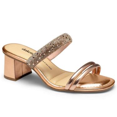 Imagem de Tamanco Feminino Dakota Metalizado Strass Brilho Tiras Y7735