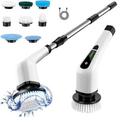 Imagem de Esfregão Elétrico de Limpeza Multifuncional Escova Giratória 360° Sem Fio - YODHE