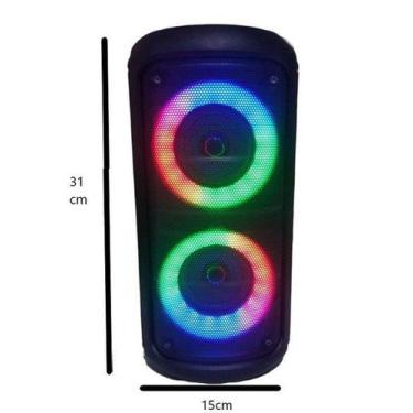 Imagem de Caixa de som Grasep 20W Bluetooth USB FM SD LED sup celular