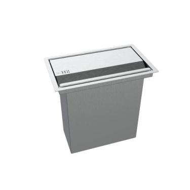 Imagem de Lixeira Retangular De Embutir Bancada Inox 4,1 L - HZ