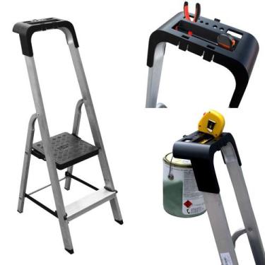 Imagem de Escada Doméstica 2 Degraus em Alumínio Botafogo PRO ESC0022