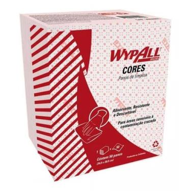 Imagem de Pano Limpeza WypAll X50 Vermelho com 50 panos Kimberly  - Kimberly Cla