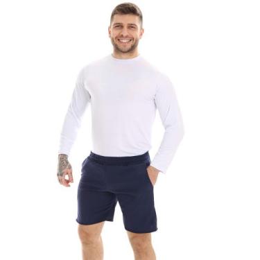 Imagem de Bermuda Azul Masculina Fristyle Tactel Com Bolso Esportiva, G, Azul