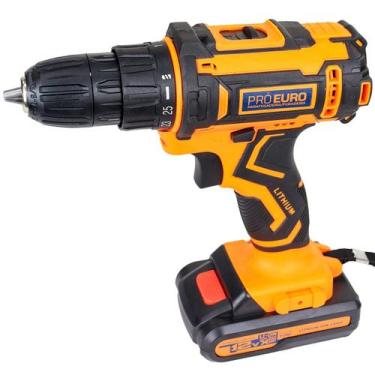 Imagem de Parafusadeira Furadeira Pró Euro Sem Fio Bivolt 10mm 12v - PRO EURO, B