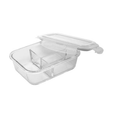 Imagem de Pote Marmita De Vidro Resiste Calor Tampa Hermética 1L Lyor