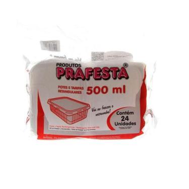 Imagem de Pote Plástico com Tampa 500 Ml 144 Unidades Prafesta