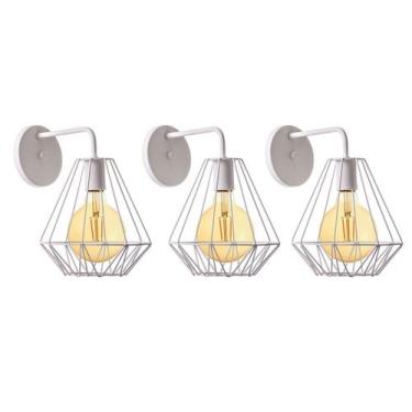 Imagem de Kit 3 Arandelas Interno Aramado Cristal 24cm Decorações - IDEALLUME, B