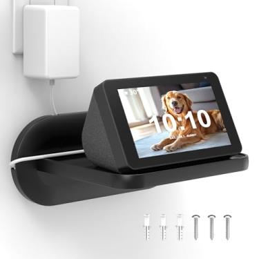 Imagem de HomeMount Suporte de Parede Echo Show 5 - Suporte para Casa Inteligente Que Economiza Espaço, Compatível com Google Nest Hub e Alto-Falantes Portáteis e Show8(1º, 2º e 3º)(Prateleira Média Preta 6,5 *