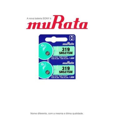 Imagem de 2 Baterias Murata 319 SR527SW 1.55V Célula de Botão de Relógio de Óxid