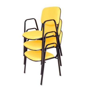 Imagem de 03 Cadeiras para Auditórios Linha Hotel Auditório Amarelo - Design Off