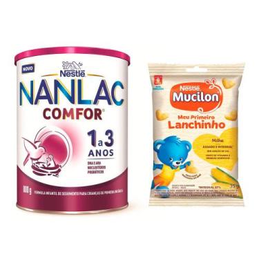 Imagem de Kit Fórmula Infantil NANLAC Comfor 800g e Biscoito Mucilon Snack Milho