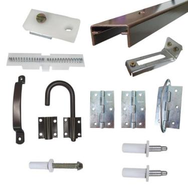 Imagem de Kit Ferragens p/ Porta Camarão Completo - 70 cm Bronze - Alfer - KTC-3