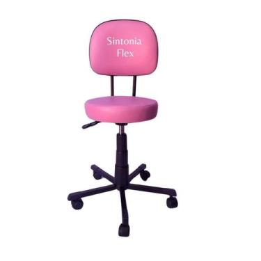 Imagem de Cadeira Mocho Secretaria L Duplo Tatu Base Aço Rodízio - Sintonia Flex