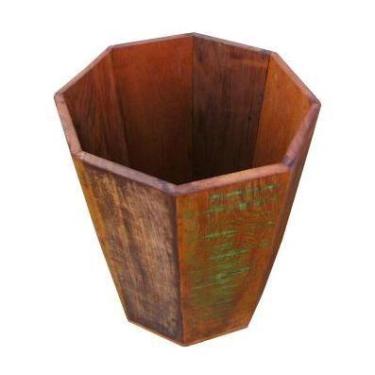 Imagem de Cachepô Rústico Narciso em Madeira Demolição - Cód 860 - Barrocarte 