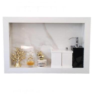 Imagem de Nicho de Sobrepor 56x36 cm em Porcelanato para Banheiro  Acompanha kit