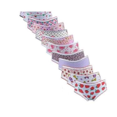 Imagem de Calcinha Infantil 100% Algodão Lindas estampas Kit com 12 - Geane, P