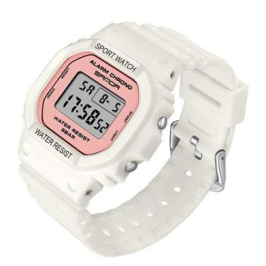 Imagem de Relógio digital sanda led à prova d'água esportivo feminino , Branco r