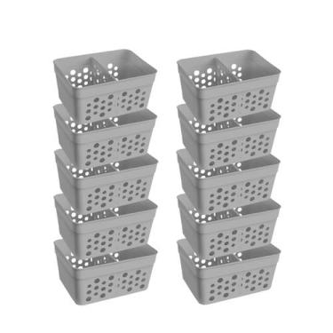 Imagem de  Kit 10 Cestos Organizador Gaveta Com Divisória Mini Cestinho Colorido