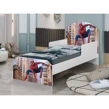 Imagem de Mini Cama Juvenil Infantil Adesivada 100% Mdf - Homem Aranha - Aqui Mo