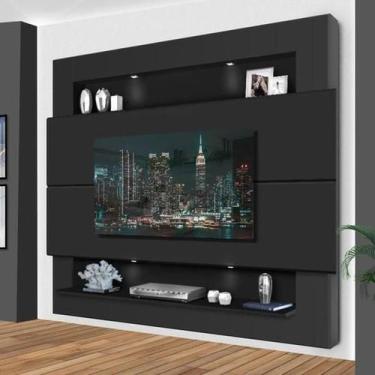 Imagem de Painel para Tv 75 Polegadas Milão Preto com Luzes Led - LUAPA MÓVEIS -