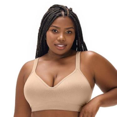 Imagem de Sutiã Zee Rucci Plus Size Comfort Duplo com Bojo Sem Costuras, Bege, 5