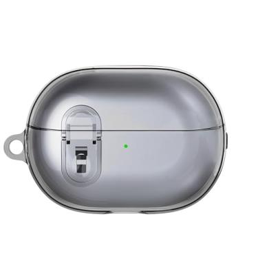 Imagem de SKPY Capa de proteção transparente durável compatível com Huawei Freebuds pro 3 capa transparente antiqueda com mosquetão para meninos, meninas, mulheres e homens