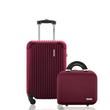 Imagem de Kit Conjunto Mala de Bordo 10kg Rígida Rodas 360º Cadeado Segredo mais