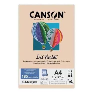 Imagem de Papel A4 185g Canson iris vivaldi casca de ovo com 25 folhas