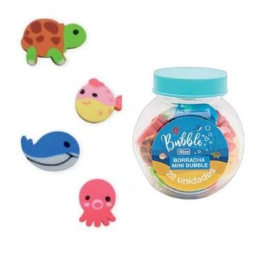 Imagem de Borracha Mini Bubble C/20 unid Tilibra Kit C/3 pçs