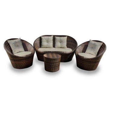 Imagem de Conjunto de Sofá Fibra Sintética Bola - 1 Sofá 2 L + 2 Poltronas + 1 M