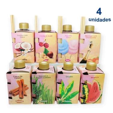 Imagem de Kit 4 Aromatizador de Ambiente 280ml Luz Aromas Difusor de Varetas Var