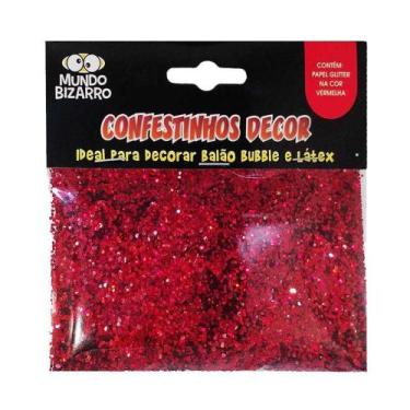 Imagem de Glitter Metalizado para Balão Vermelho - 25g - Mundo Bizarro