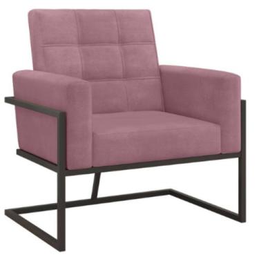 Imagem de Poltrona Base de ferro para Manicure Sala de Estar Decorativa Cadeira 