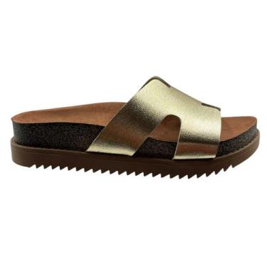 Imagem de Sandália Feminina Slide Flatform Conforto Moleca 5500.100.14710, Doura