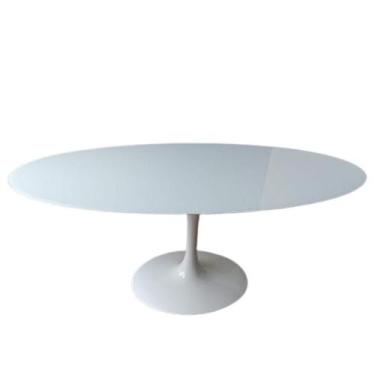 Imagem de Mesa de Jantar Tulipa Saarinen Oval 180x100 cm Laqueada + Vidro - Pers