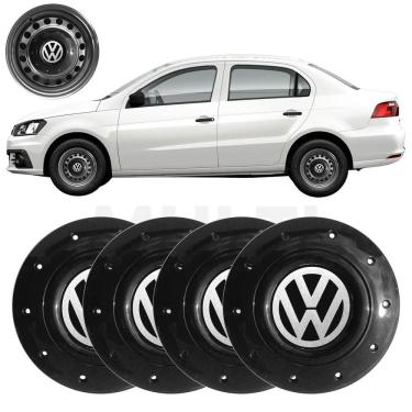 Imagem de 4X Calota Centro Roda Ferro Aro 14 Vw Voyage G5 G6 G7 Preto