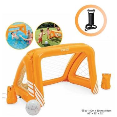 Imagem de Trave Inflável Flutuante Polo Aquático Piscina Futebol Bomba - Intex