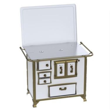 Imagem de Fogao a Lenha Venax n 2 Renaissance Chapa de Aluminio Branco, SAIDA DI